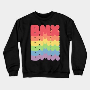 BMX / Rainbow Typography Design Crewneck Sweatshirt